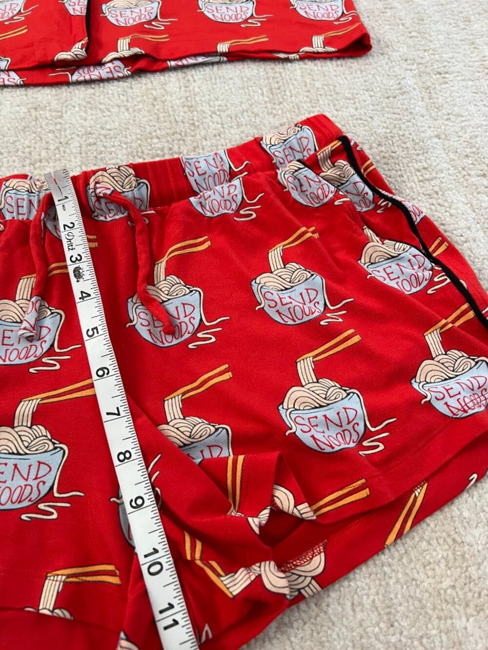 MeUndies Matching Shorts Pajamas Set M Noodle Print - Picture 5 of 8